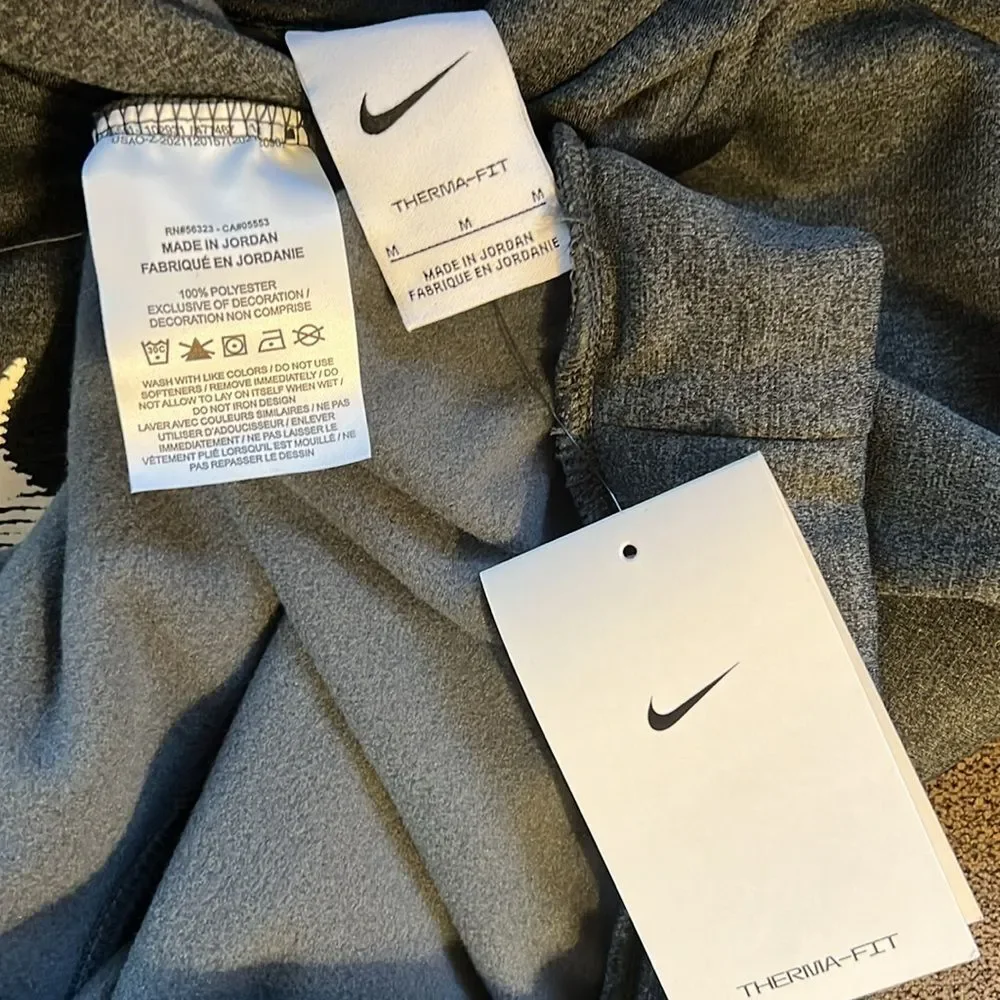 New Nike Therma-FIT Pullover Hoodie Big Kids Size Medium in Black/Anthracite